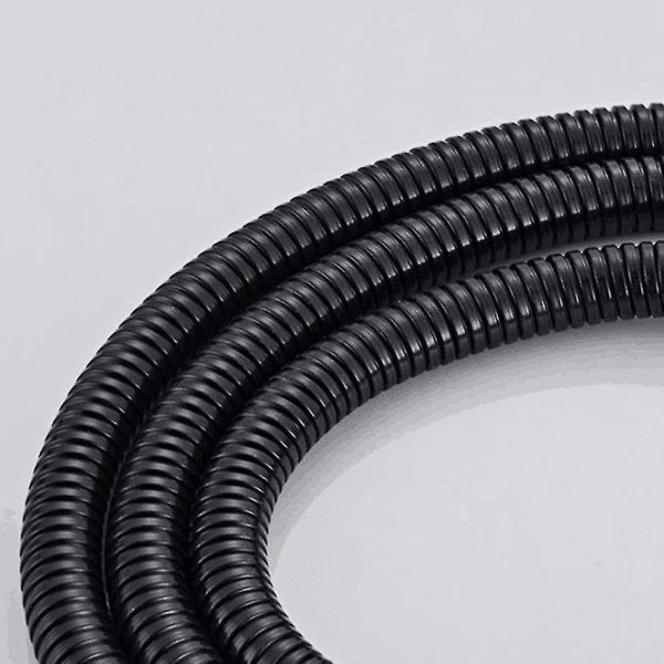 Musta suihkuletku 150 cm - ruostumatonta terästä